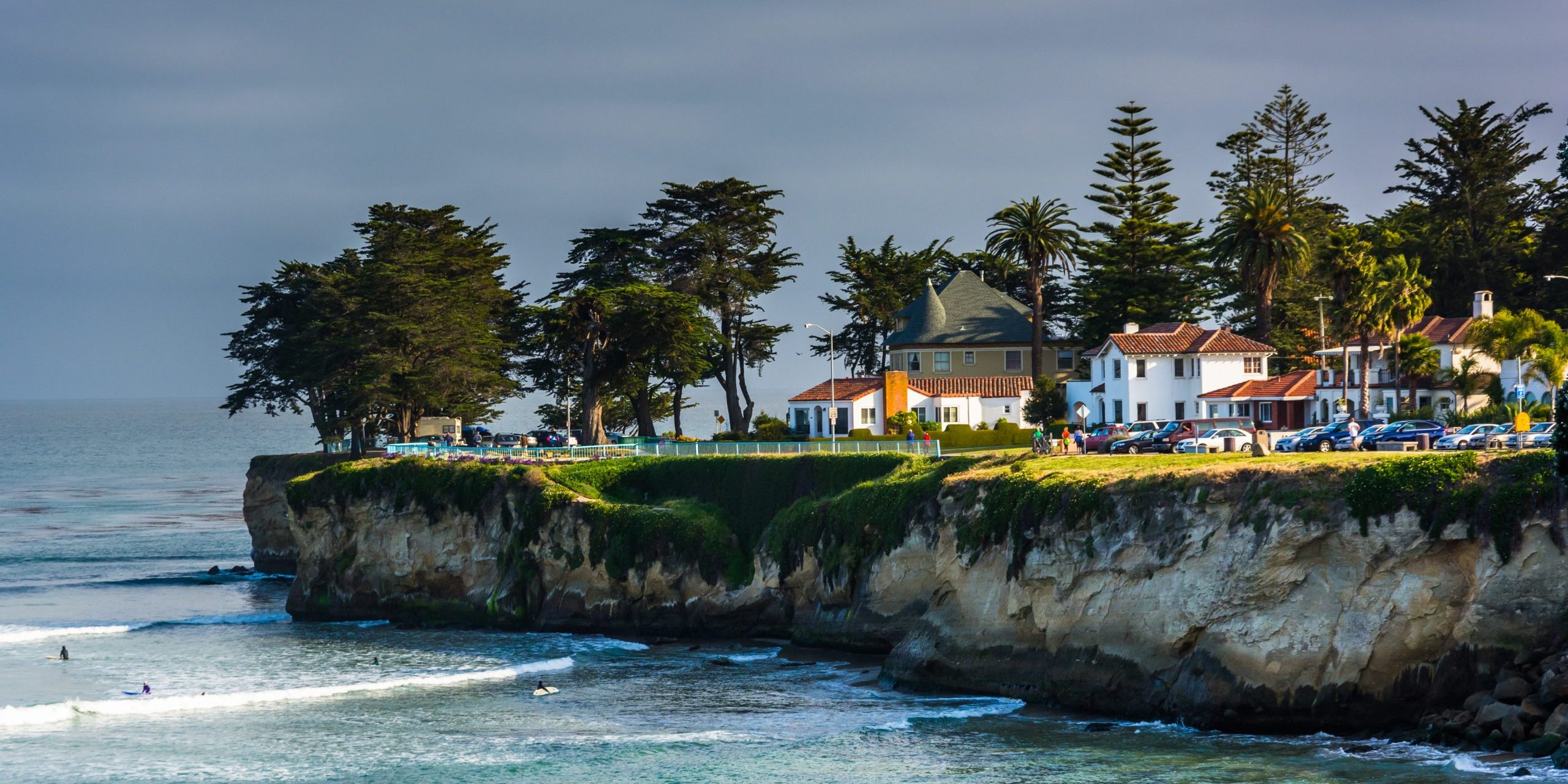 Bluffs along the Pacific Ocean in Santa Cruz, California.